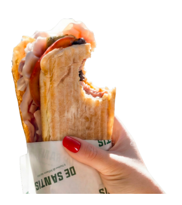 Panino De Santis con un morso